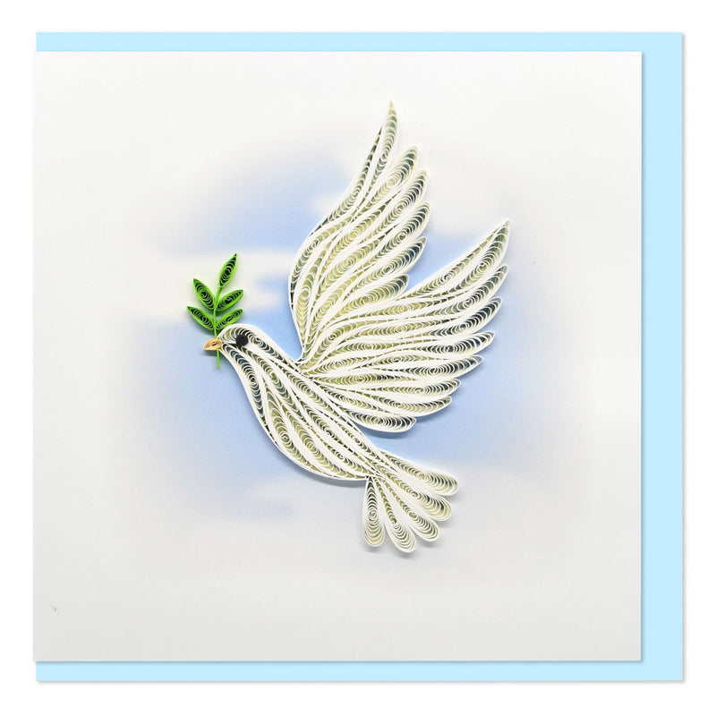 Quilled White Dove Greeting Card (15x15cm)