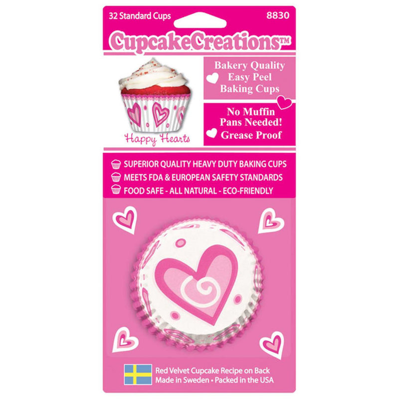 Happy Hearts Baking Cups 32pk