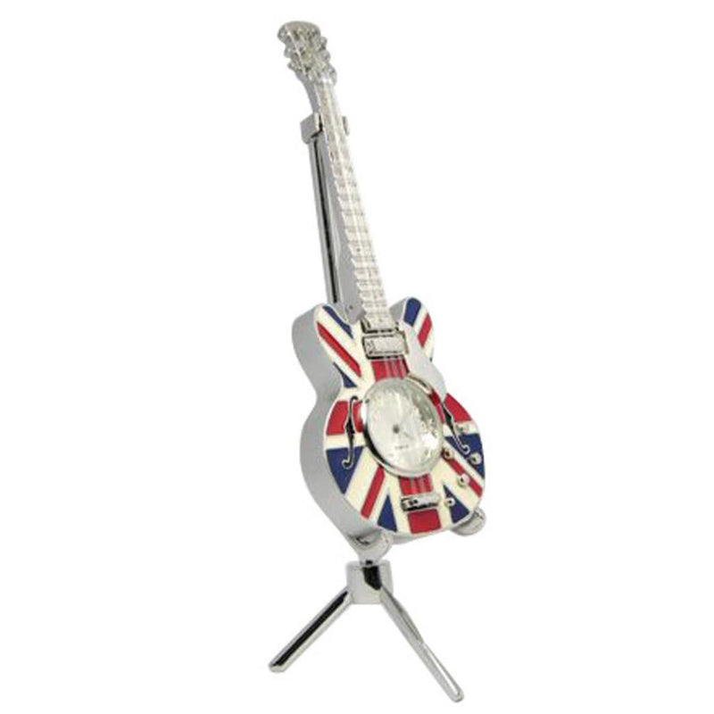 Guitar with UK Flag and Clock (Red)