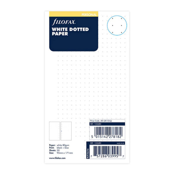 Filofax Dotted Personal Refill 30pk (White)