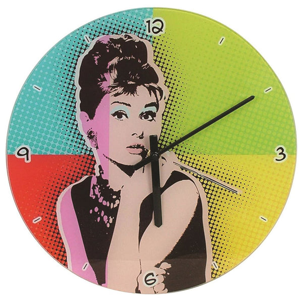 Audrey Hepburn Pop Art Clock