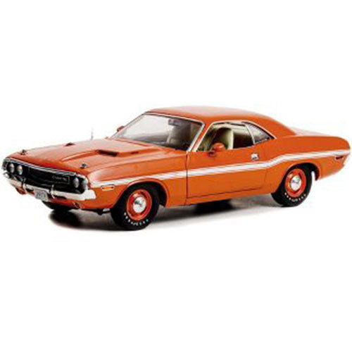 1970 Dodge Challenger with Stripes 1:18 Model Car (Orange)