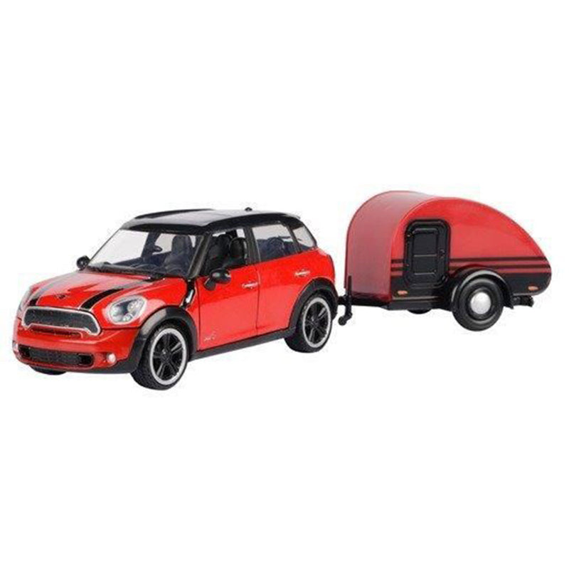 Mini Cooper S Countryman mit Trailer 1/24 Maßnahmenmodell