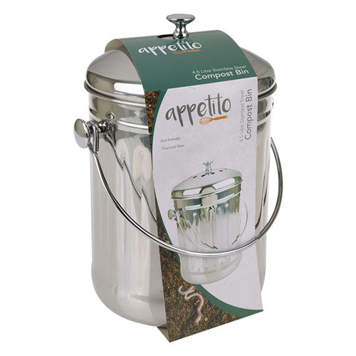 Appetito Stainless Steel Compost Bin 4.5L