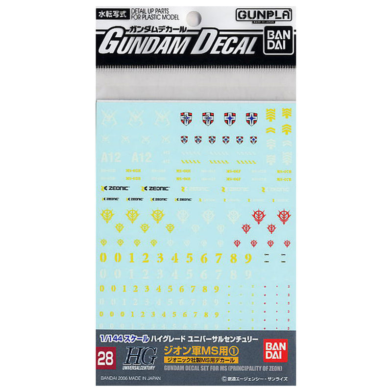 Décalcomanie Zeon multi-usage Gundam HGUC