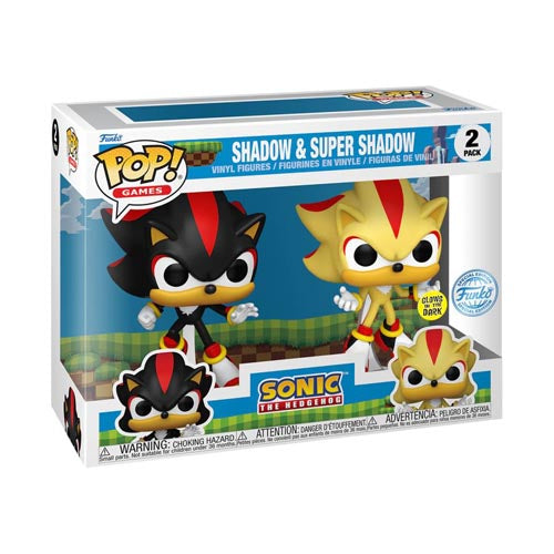 Sonic Shadow & Super Shadow US Exclusive Glow Pop! Vinyl 2pk