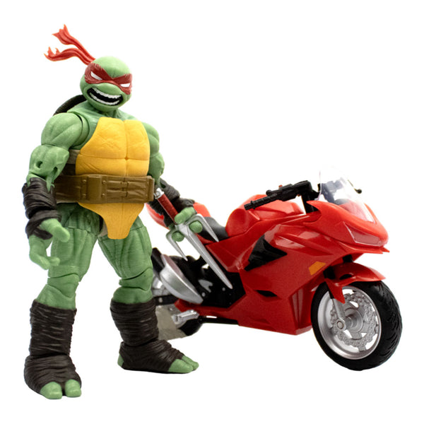 TMNT Comics Raphael Ninja w/ Red Motorcycle BST AXN Figure