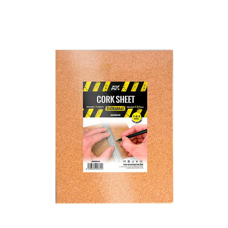 AK Interactive Fine Cork Cork Sheets 200x300 mm