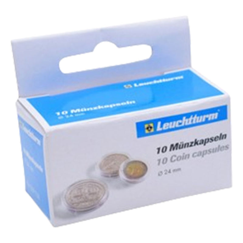 Capsules de monnaie Leuchtturm 10pk (de la taille 20-29)