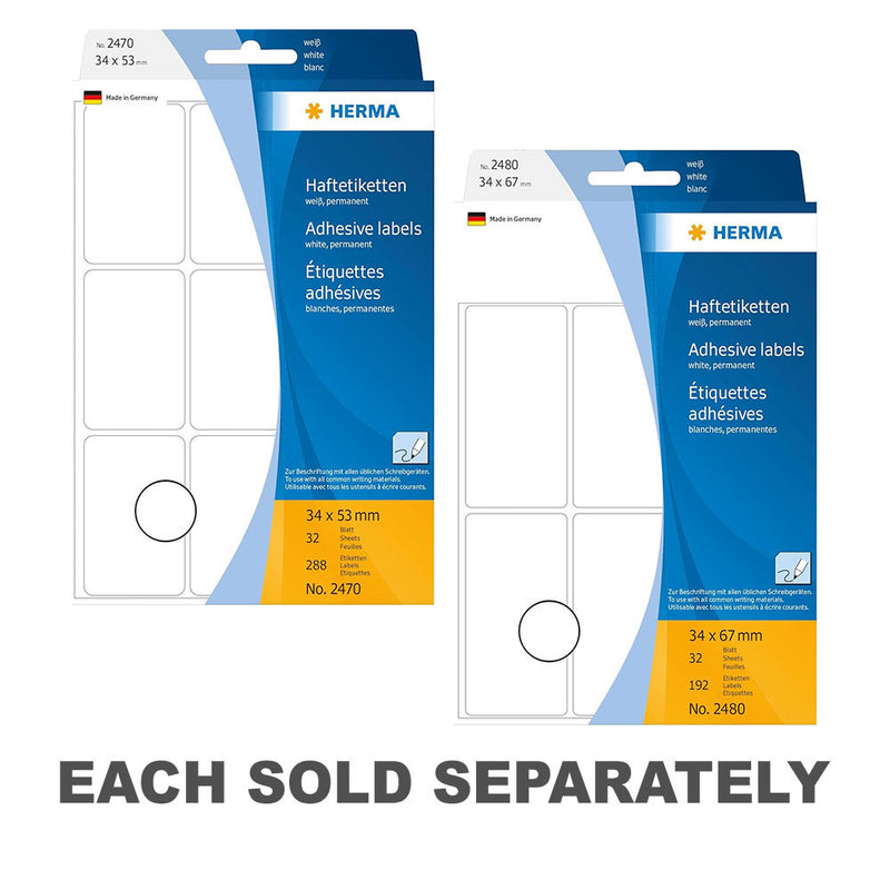 Herma Multi-Purpose Adhesive Labels 34mm (White)