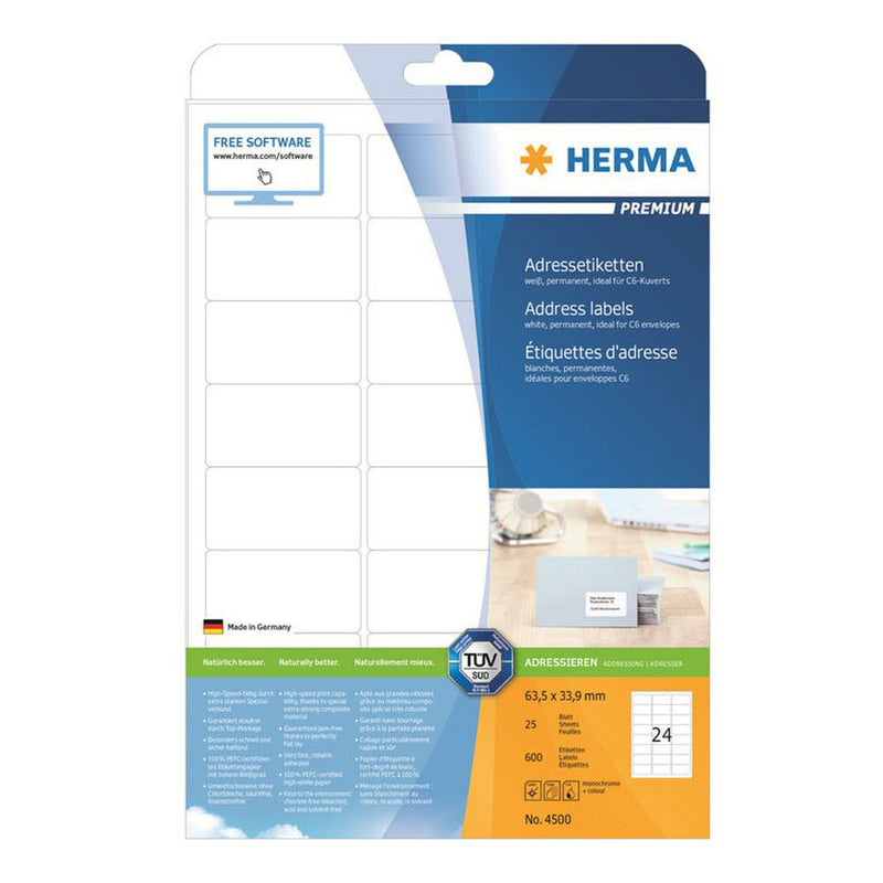 Herma Premium Labels A4 63.5mm 25pc