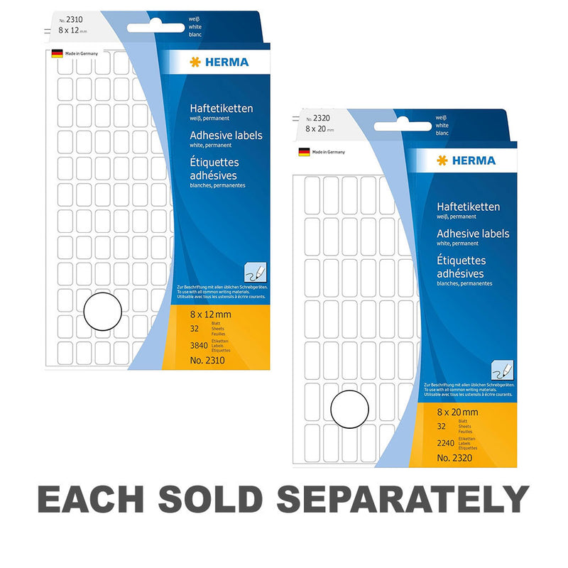 Herma Multi-Purpose Adhesive Labels 8mm (White)