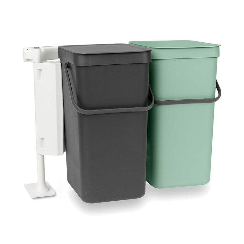 Brabantia Sort & Go Double Waste Bin (Jade Grn & Gray)