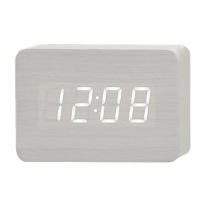 Wooden Cuboid LED Table Clock