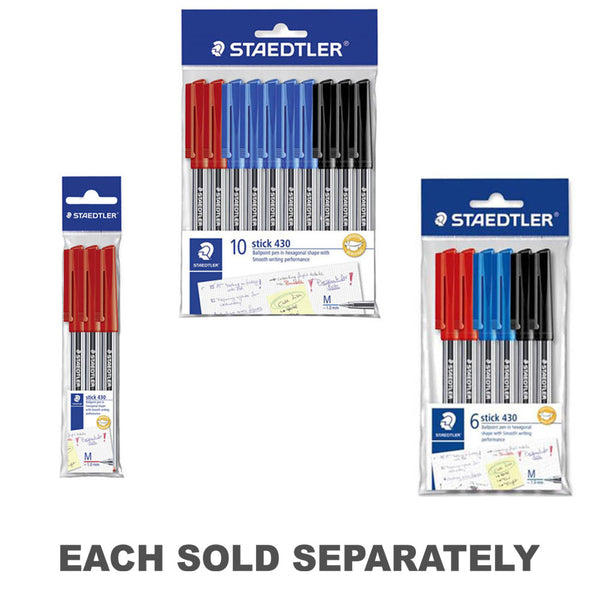 Staedtler Ballpoint Medium Pen Stick in Polybag