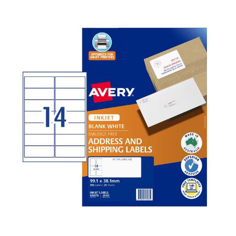 Avery Inkjet -adreslabel (pakket van 25)