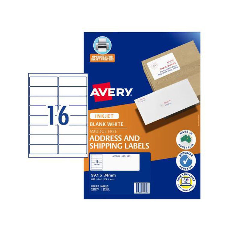 Avery Inkjet Adressetikett 25pcs