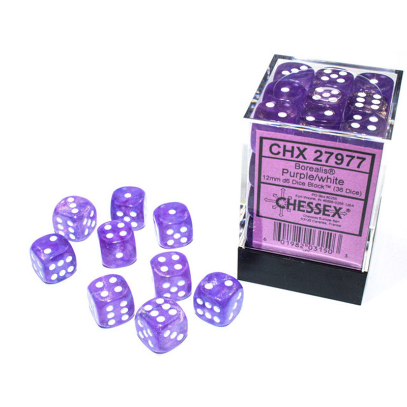 Borealis Chessex 12mm D6 Luminary Dice Block