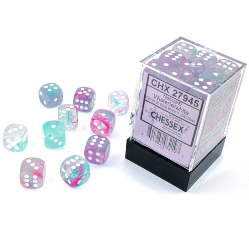 Nébuleuse Chessex 12 mm D6 Bloc de dés lumineux