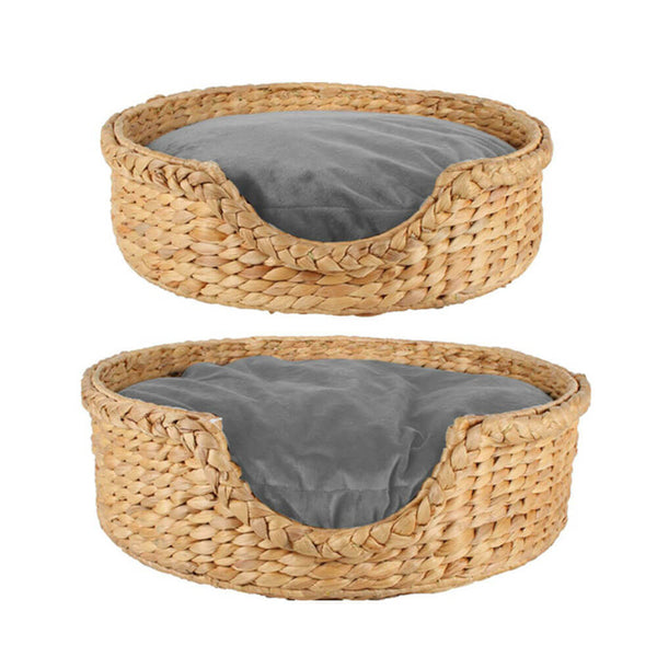 Jazz Pet Bed Round Water Hyacinth Set of 2 (Large 245x15cm)