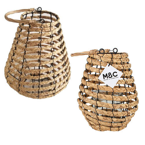 Bella Seagrass Lantern with Wire Frame