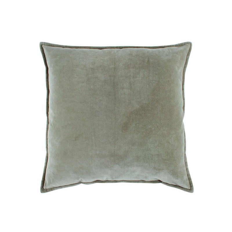 Remie Velvet Cushion met randende diepe salie