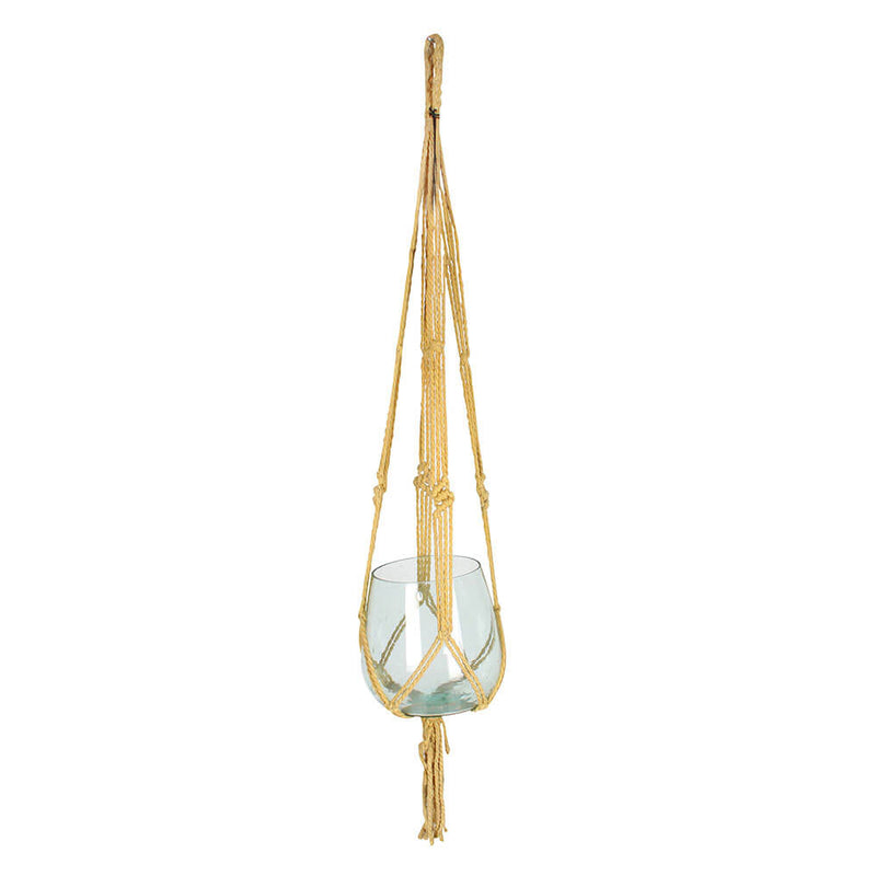 Pot Plant Hanger met glazen vaas (2 Asst.) 100 cm