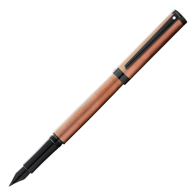 Stylo plume en bronze gravé Intensity avec bordure noire