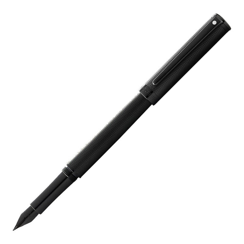 Stylo plume noir mat avec garniture PVD noir brillant