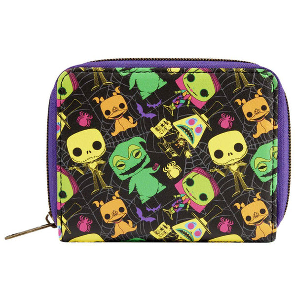 The Nightmare Before Christmas Blacklight Zip Around Wallet