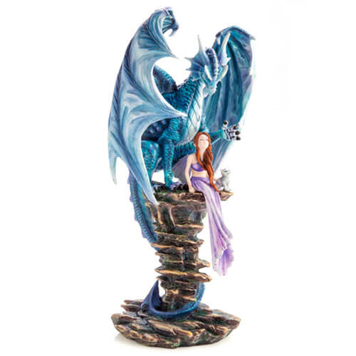 Blue Fairy Keeper Dragon Figurine