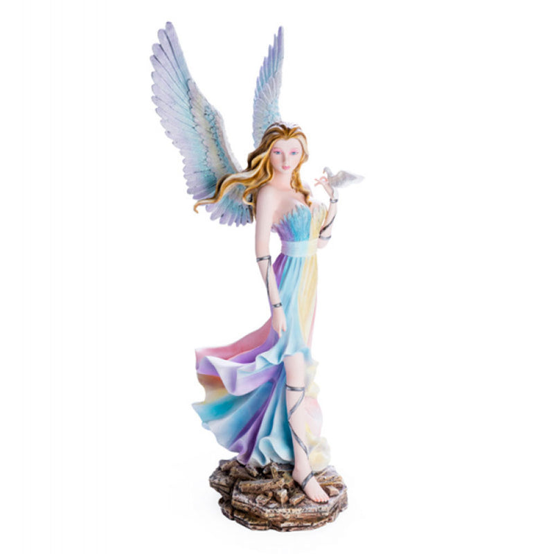 Large Rainbow Angel with Dove Figurine