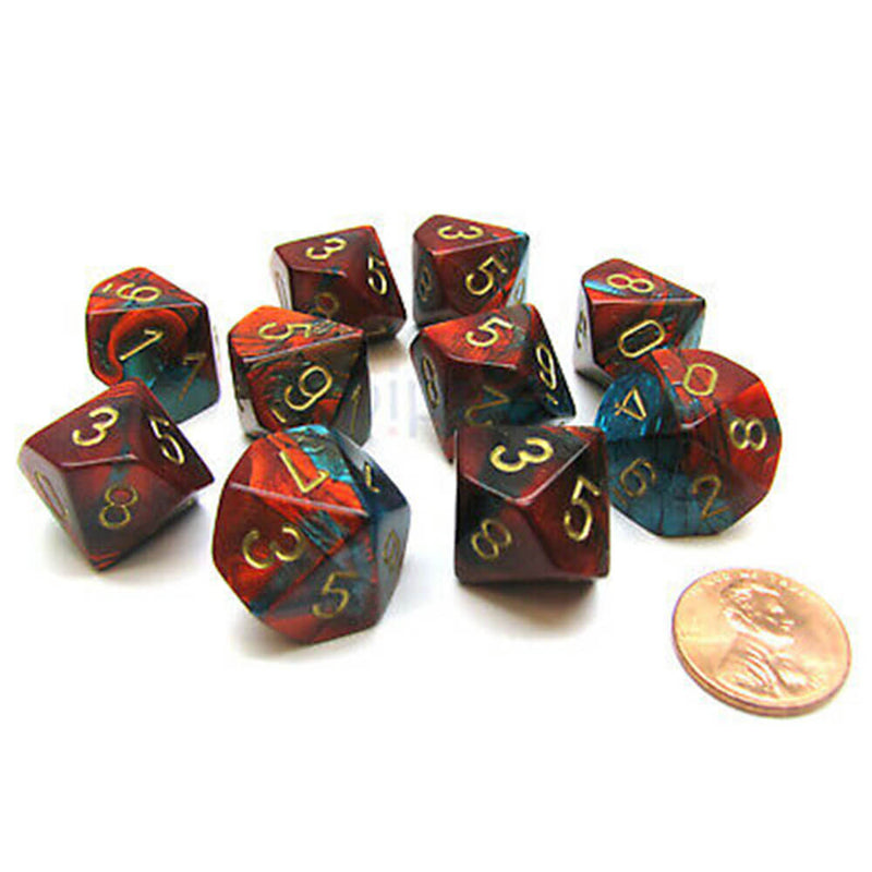 Chessex D10 Polyhedral 10-Würfel-Gemini-Set