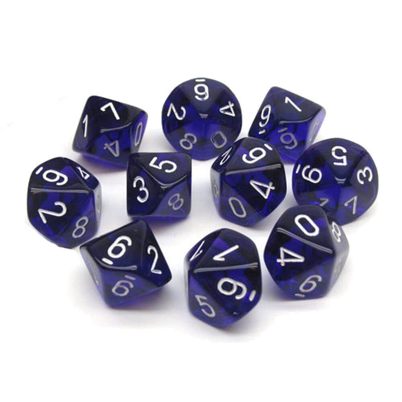 Jeu de 10 matrices polyédriques Chessex D10