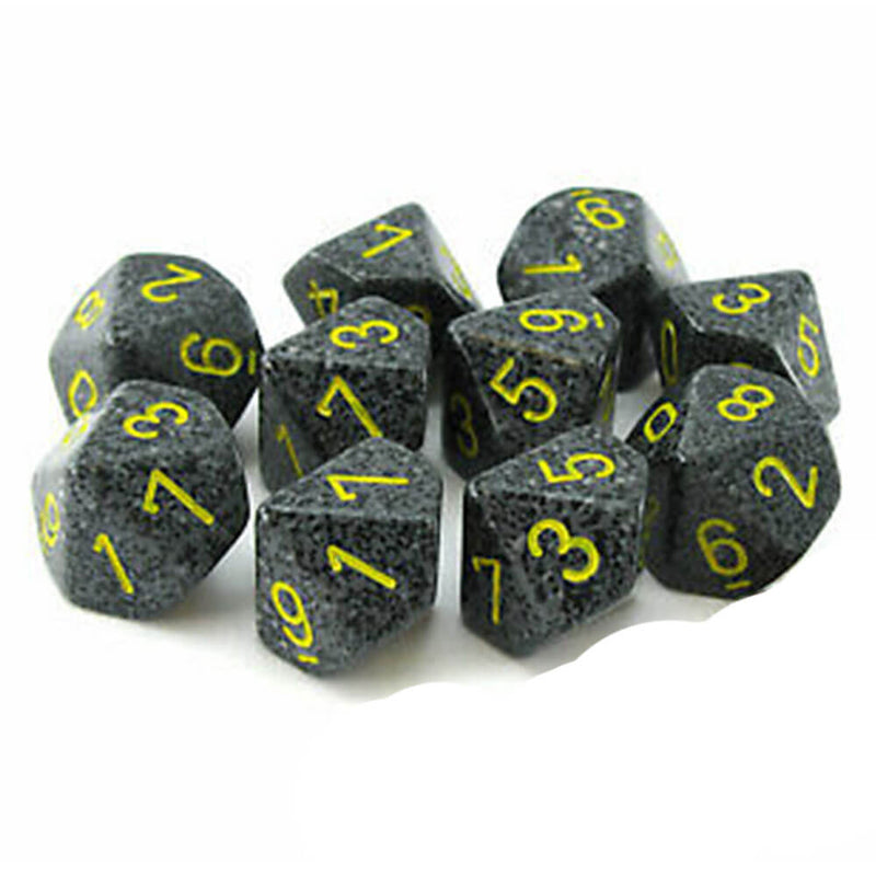 Jeu Chessex D10 polyédrique 10 matrices mouchetées