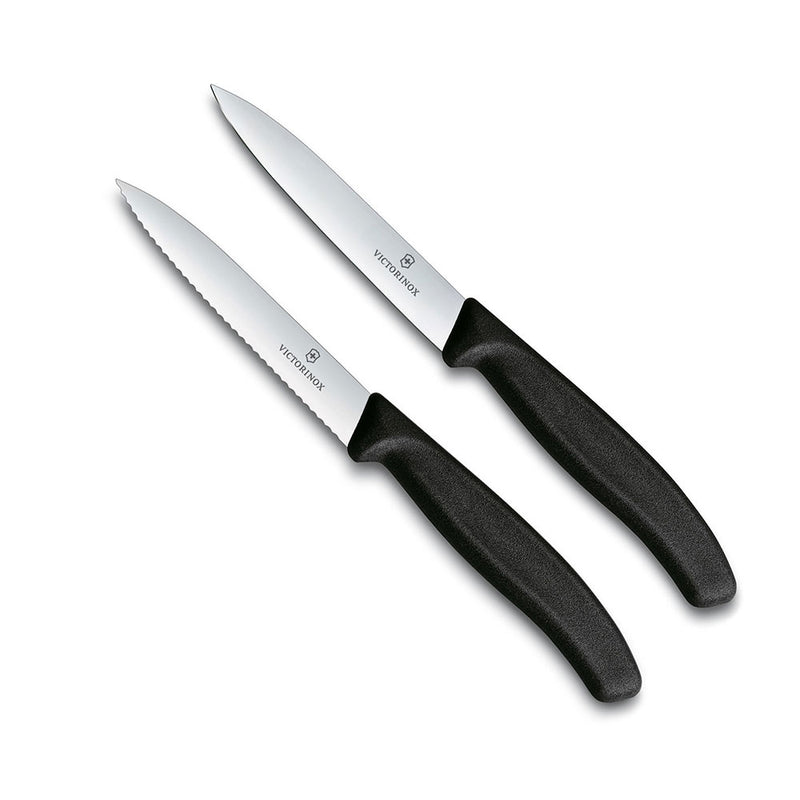 Victorinox Schälmesser, spitz, gezahnt, 2 Stück, 10 cm