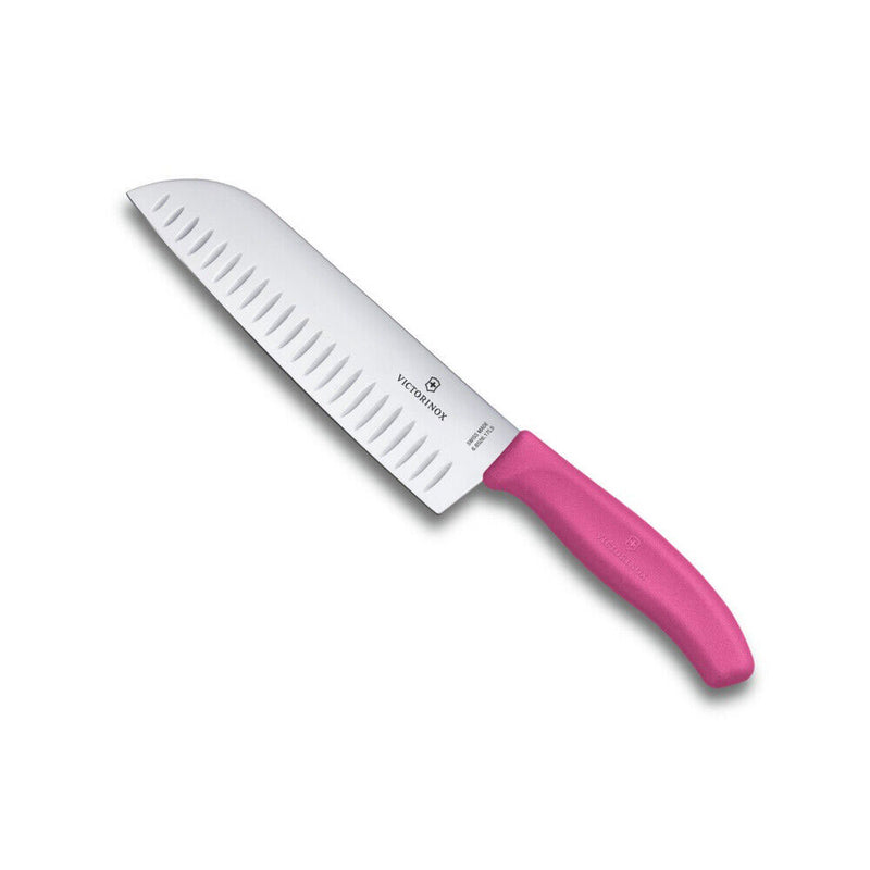 Klassiek gecanneleerde brede mes santoku mes blister 17 cm