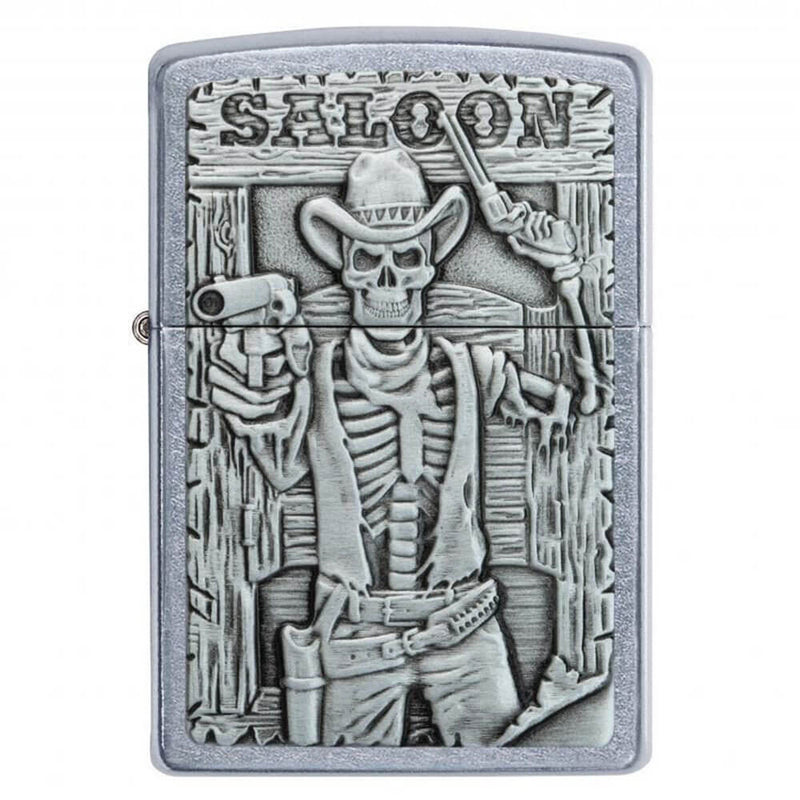 Zippo Skeleton Saloon Street Chrome Lighter