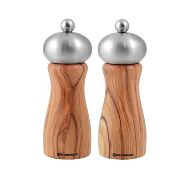 Swissmar Belle Olive Wood Salt and Pepper Mill Set 15cm