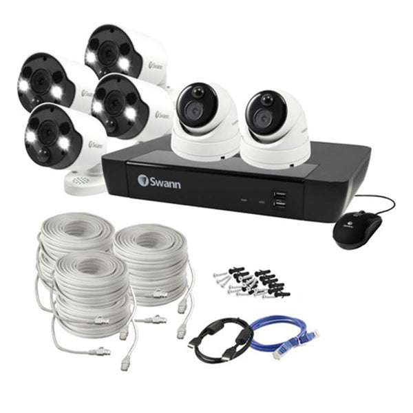 Swann 8CH 4K NVR Kit with 6x 4K PIR Dome Cameras