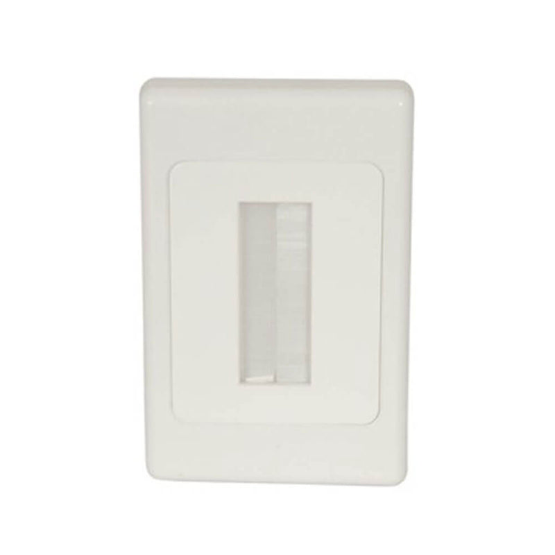 Brush Cable Entry Wall Plate (White)