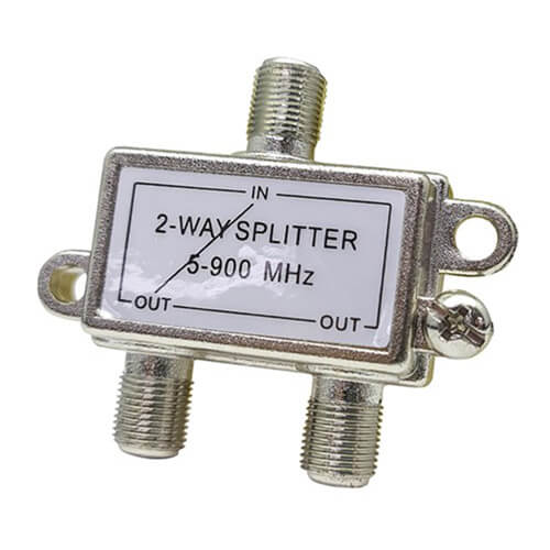 TV Splitter with Power Pass F Connectors Die Cast