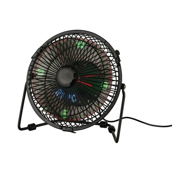 Digitech USB Desk Fan with Clock & Temperature 6"