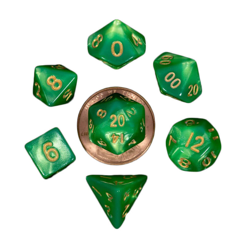 MDG Mini Poly Dice Set (avec numéro d'or)