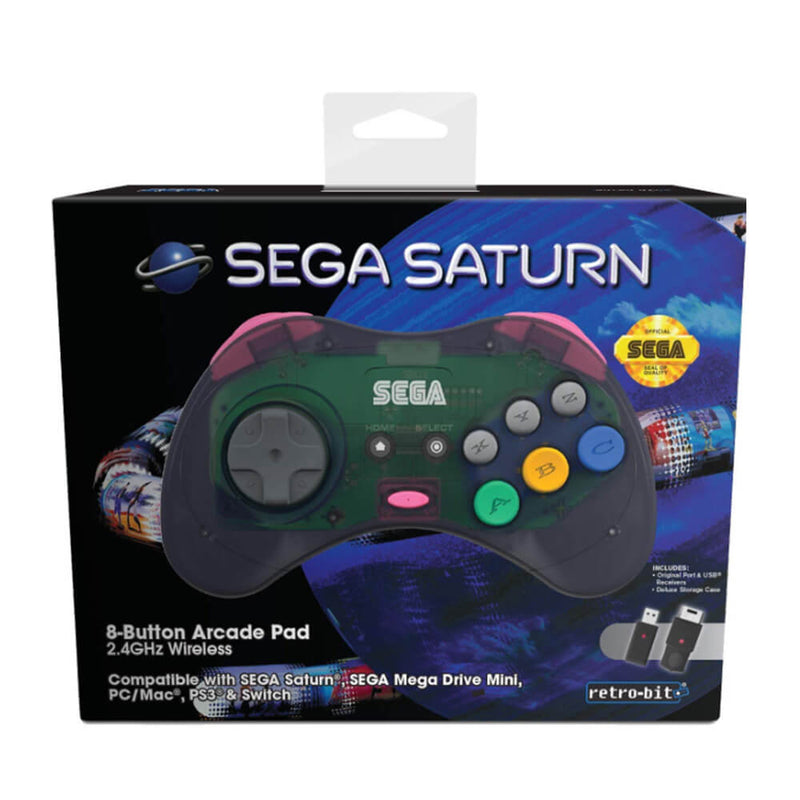 Retro-Bit SEGA Saturn 2.4G M2 Arcade-Pad