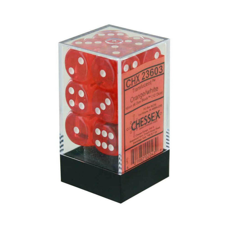 D6 DICE doorzichtig 16 mm (12 dobbelstenen)