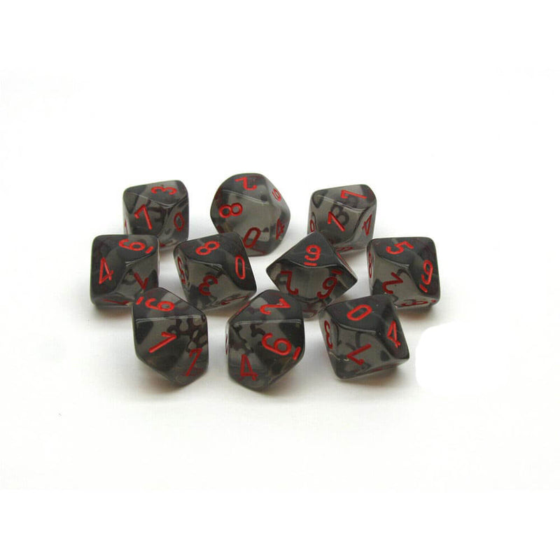 D10 Dice Translucent (10 dés dans un sachet)