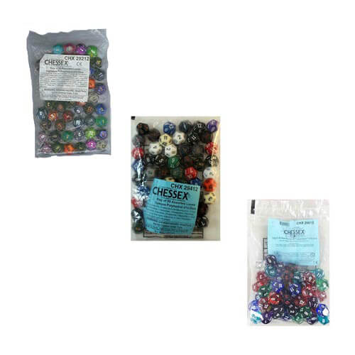 D12 Dice Assorted Loose Polyhedral (50 Dice)