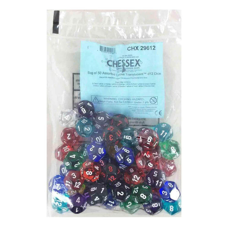 D12 dés assortis polyédriques en vrac (50 dés)