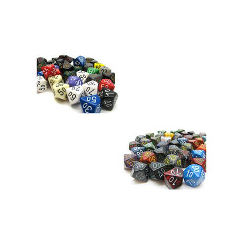 D10 Tens Dice Assorted Loose Poly (50 Dice)